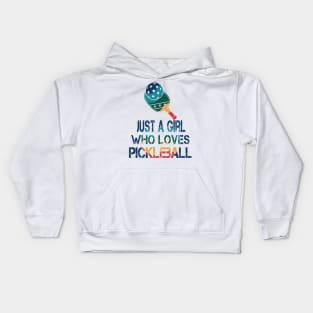 Pickleball women rainbow Kids Hoodie